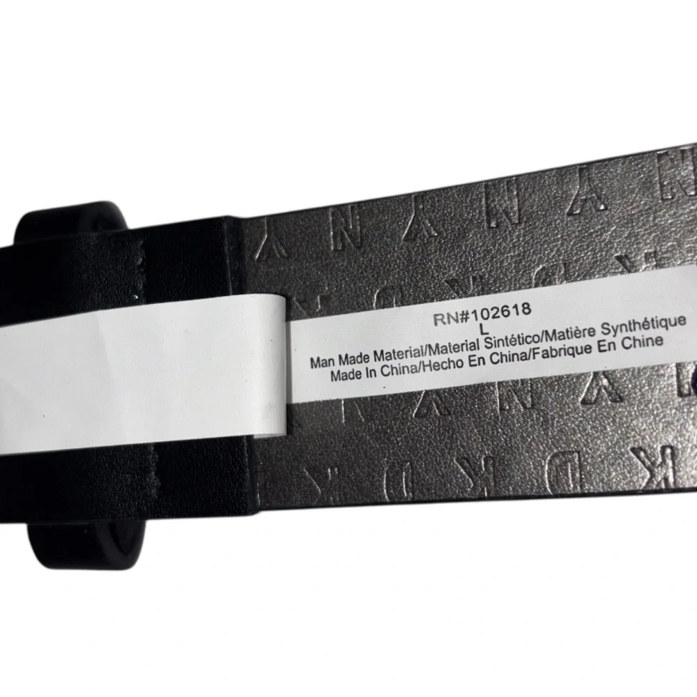 DKNY Belt Black Faux Leather Women’s Size Large Gunmetal Buckle